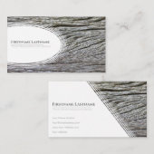 白いエレガント楕円形の木製スタイル木目 名刺 (正面/裏面)