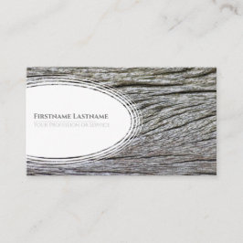 白いエレガント楕円形の木製スタイル木目 名刺