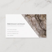 白いエレガント楕円形の木製スタイル木目 名刺 (裏面)