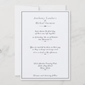 白いエレガント樺の木の木に写真を追加 招待状 (裏面)