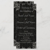 白いエレガント渦巻き型の黒結婚色 プログラム (正面/裏面)