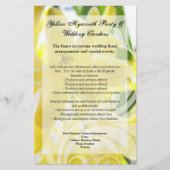 白いエレガント渦巻き旋回を持つ黄色のヒヤシンス チラシ (正面)