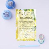 白いエレガント渦巻き旋回を持つ黄色のヒヤシンス チラシ (シングル)