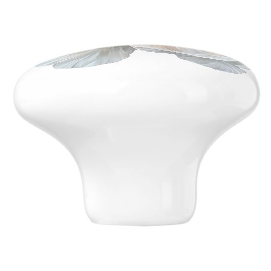 白いエレガント牡丹の花のフランスの農家 セラミックノブ (側面)