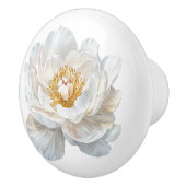 白いエレガント牡丹の花のフランスの農家 セラミックノブ (右)