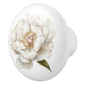 白いエレガント牡丹の花のフランスの農家 セラミックノブ (右)