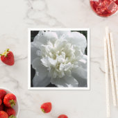 白いエレガント牡丹フローラ白い花写真 スタンダードカクテルナプキン (インサイチュ)