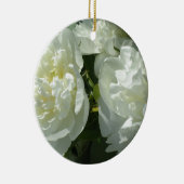 白いエレガント牡丹フローラ白い花写真 セラミックオーナメント (右)