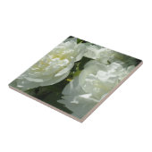 白いエレガント牡丹フローラ白い花写真 タイル (側面)