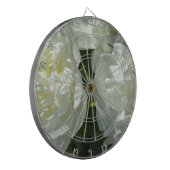 白いエレガント牡丹フローラ白い花写真 ダーツボード (正面左)