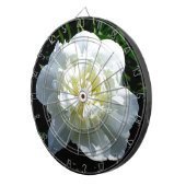 白いエレガント牡丹フローラ白い花写真 ダーツボード (正面右)