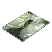 白いエレガント牡丹フローラ白い花写真 ノートブック (左側)