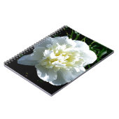 白いエレガント牡丹フローラ白い花写真 ノートブック (左側)