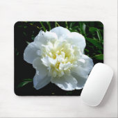 白いエレガント牡丹フローラ白い花写真 マウスパッド (マウス)