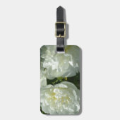 白いエレガント牡丹フローラ白い花写真 ラゲッジタグ (正面縦)