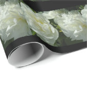 白いエレガント牡丹フローラ白い花写真 ラッピングペーパー (ロールコーナー)