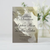 白いエレガント牡丹フローラ白い花写真 招待状 (スタンド正面)