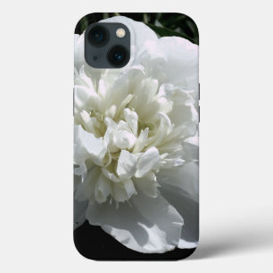 白いエレガント牡丹フローラ白い花写真 iPhone 13ケース
