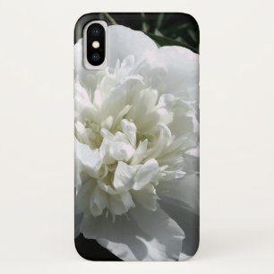 白いエレガント牡丹フローラ白い花写真 iPhone X ケース