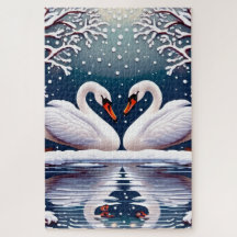 白いエレガント白鳥2羽