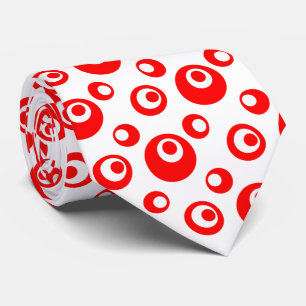 白いエレガント背景の赤いクリスのドット ネクタイ