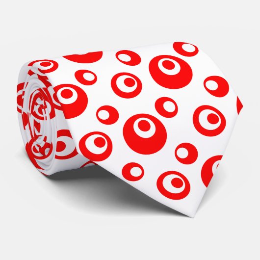 白いエレガント背景の赤いクリスのドット ネクタイ (ロール)