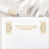 白いエレガント背景の金ゴールドレース ラベル (インサイチュ)