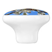 白いエレガント花 セラミックノブ (側面)