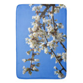 白いエレガント花 バスマット (正面縦)