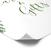 白いエレガント蘭のカードとギフト結婚のサイン ポスター (角)