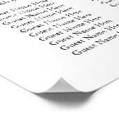 白いエレガント蘭の座席表 ポスター