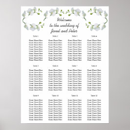 白いエレガント蘭の座席表 ポスター