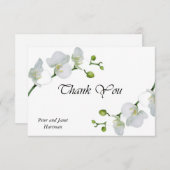 白いエレガント蘭サンキューカード サンキューカード (正面/裏面)