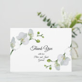 白いエレガント蘭 サンキューカード (スタンド正面)