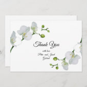 白いエレガント蘭 サンキューカード (正面/裏面)