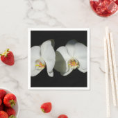白いエレガント蘭、熱帯フローラ写真 スタンダードカクテルナプキン (インサイチュ)