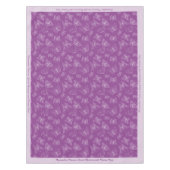 白いエレガント蝶のパターン紫のパーソナライズ テーブルクロス (正面)