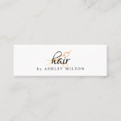 白いエレガント金ゴールドはさみフェイク美容師 スキニー名刺 (正面)