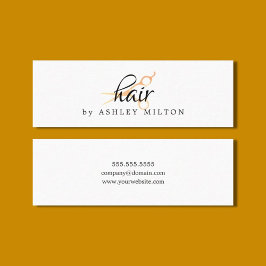 白いエレガント金ゴールドはさみフェイク美容師 スキニー名刺