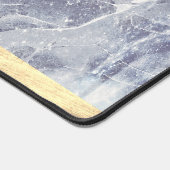 白いエレガント金ゴールドダスティブルーあなたの名前を追加Marble デスクマット (コーナー)