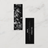 白いエレガント黒い花ヴィンテージフローラ スキニー名刺 (正面/裏面)