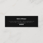 白いエレガント黒い花ヴィンテージフローラ スキニー名刺 (裏面)