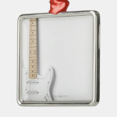 白いエレキギター3 メタルオーナメント (左)