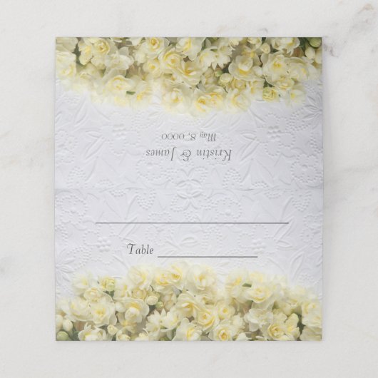 白いエンボスのような水仙のような表情 プレイスカード (外部開封)