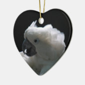 白いオウムの鳥のオーナメント セラミックオーナメント (左)