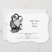 白いオオカミとカラス - テキストを追加 招待状 (裏面)