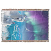 白いオオカミと北の光のペア