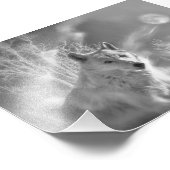 白いオオカミの森 フォトプリント (角)