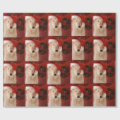 白いオオカミサンタ ラッピングペーパー (フラット)