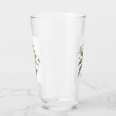 白いオニユリの花の植物画 タンブラーグラス (左)